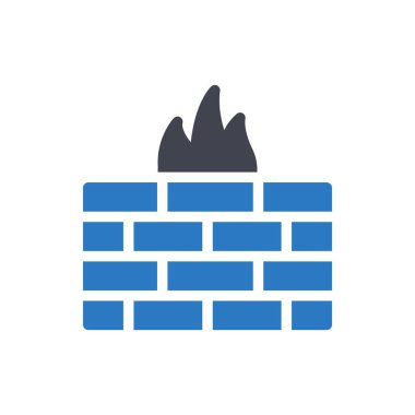 Şeffaf bir arkaplan üzerinde güvenlik duvarı vektör çizimi. Konsept ve grafik tasarım simgeleri için kaliteli semboller.. 