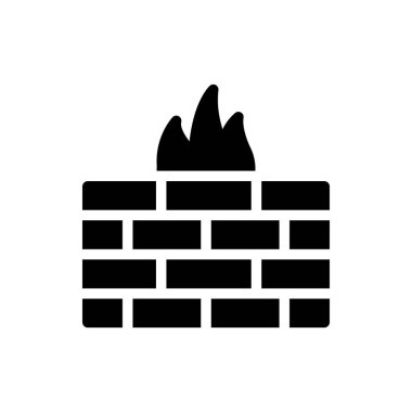 Şeffaf bir arkaplan üzerinde güvenlik duvarı vektör çizimi. Konsept ve grafik tasarım simgeleri için kaliteli semboller.. 