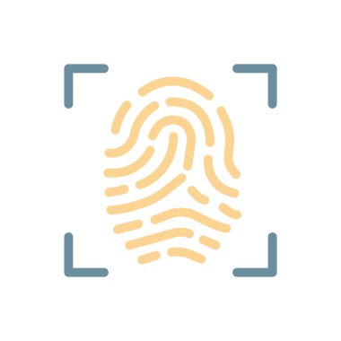 Saydam bir arkaplanda parmak izi vektör illüstrasyonu. Konsept ve grafik tasarımı için birinci sınıf kalite simgeler..