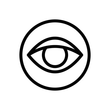 Şeffaf bir arkaplanda göz vektör çizimi. Konsept ve grafik tasarım için ince çizgi simgesi.. 