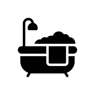 bath tub vector illustration on a transparent background.Premium quality symbols.Glyphs icon for concept and graphic design. 