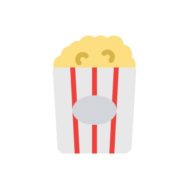 Saydam bir arkaplan üzerinde patlamış mısır vektör çizimi. Konsept ve grafik tasarım için özel kalite simgeleri..