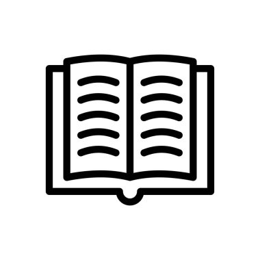 Saydam bir arkaplan üzerinde kitap vektör çizimi. Premium kalite semboller. Konsept ve grafik tasarım için ince çizgi simgesi.