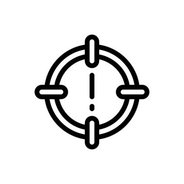 Şeffaf bir arkaplanda hedef vektör çizimi. Konsept ve grafik tasarım için ince çizgi simgesi..