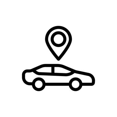 Şeffaf bir arkaplanda konum vektör çizimi. Konsept ve grafik tasarım için ince çizgi simgesi..