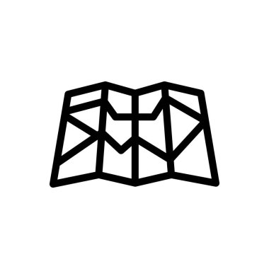 Şeffaf bir arkaplanda vektör illüstrasyonunu haritala. Premium kalite sembolleri. Konsept ve grafik tasarım için ince çizgi simgesi.