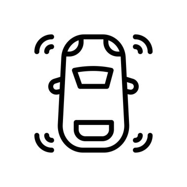 Şeffaf bir arkaplanda kendi kendine sürüş vektörü çizimi. Konsept ve grafik tasarım için ince çizgi simgesi.. 