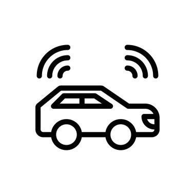 Saydam bir arkaplan üzerinde otomatik vektör çizimi. Premium kalite sembolleri. Konsept ve grafik tasarım için ince çizgi simgesi. 