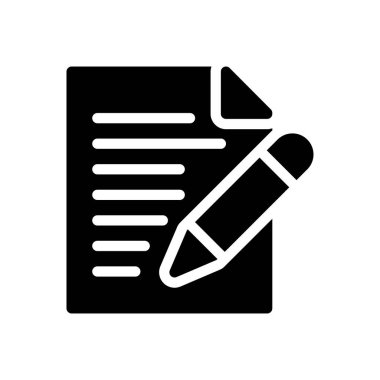 Şeffaf bir arkaplan üzerindeki belge vektör illüstrasyonu. Konsept ve grafik tasarımı için kaliteli semboller..