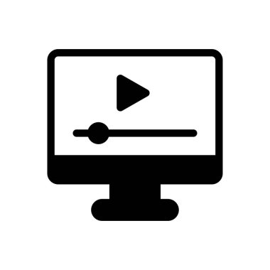 Şeffaf bir arkaplan üzerinde video vektör illüstrasyonu. Konsept ve grafik tasarım için kaliteli semboller..