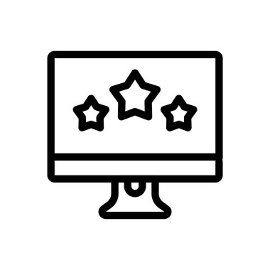 Şeffaf bir arkaplan üzerinde yıldız vektör çizimi. Premium kalite semboller. Konsept ve grafik tasarım için ince çizgi simgesi.