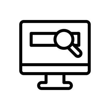 Şeffaf bir arkaplan üzerinde arama vektörü illüstrasyonu.Premium kalite sembolleri. Konsept ve grafik tasarım için ince çizgi simgesi.