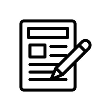 Saydam bir arkaplan üzerinde makale vektör illüstrasyonu.Premium kalite sembolleri. Konsept ve grafik tasarım için ince çizgi simgesi.