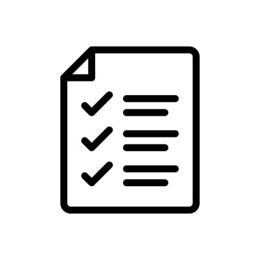 Şeffaf bir arkaplan üzerinde kontrol listesi vektör illüstrasyonu. Konsept ve grafik tasarımı için ince çizgi simgesi..