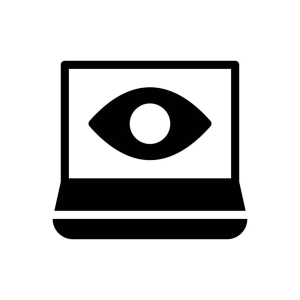 Laptop Vector Illustratie Een Transparante Achtergrond Premium Kwaliteit Symbolen Glyphs — Stockvector