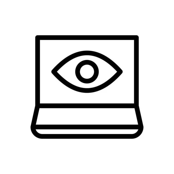 Laptop Vektor Illustration Transparent Bakgrund Premium Kvalitetssymboler Tunn Linje Ikon — Stock vektor