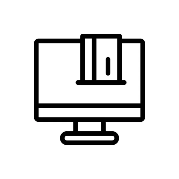 Monitor Vector Illustration Transparent Background Premium Quality Symbols Thin Line — Stock Vector