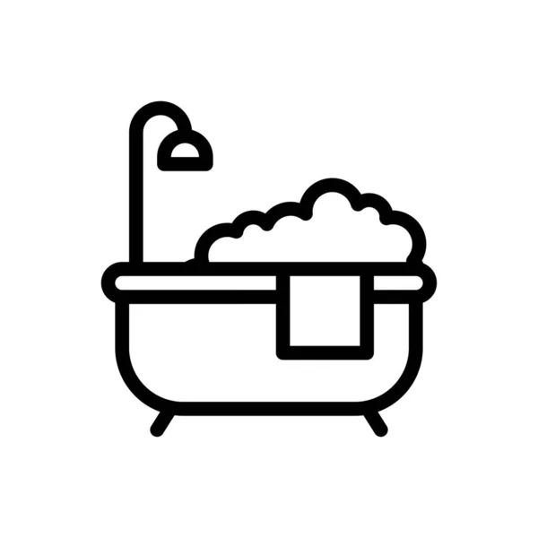 Bath Tub Vector Illustration Transparent Background Premium Quality Symbols Thin —  Vetores de Stock