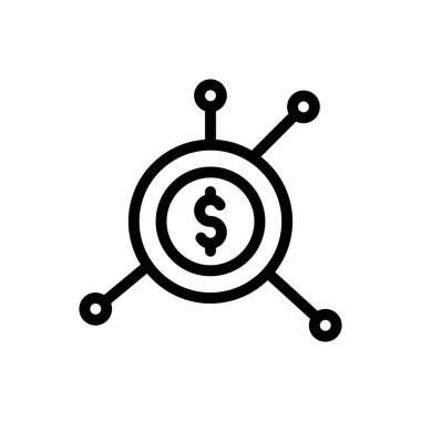 Saydam bir arkaplanda dolar vektör illüstrasyonu. Premium kalite semboller. Konsept ve grafik tasarım için ince çizgi simgesi..
