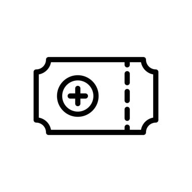 Saydam bir arkaplanda bilet vektör çizimi. Premium kalite semboller. Konsept ve grafik tasarım için ince çizgi simgesi.