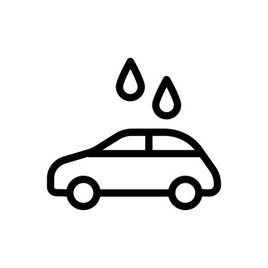 Şeffaf bir arkaplanda araba vektör çizimi. Konsept ve grafik tasarım için ince çizgi simgesi..