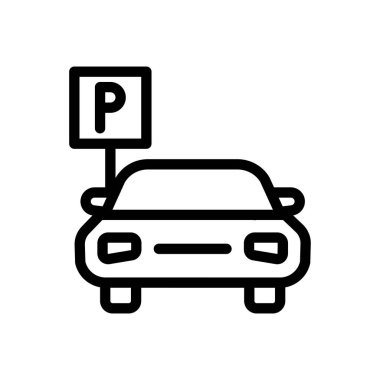 Şeffaf bir arkaplanda araba vektör çizimi. Konsept ve grafik tasarım için ince çizgi simgesi..