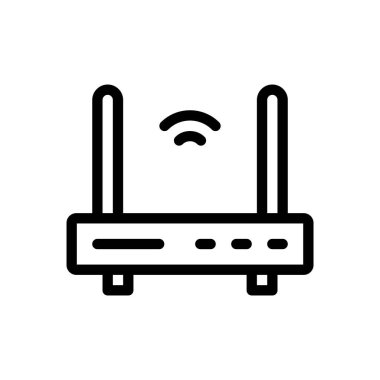 Şeffaf bir arkaplan üzerinde router vektör çizimi. Premium kalite sembolleri. Konsept ve grafik tasarım için ince çizgi simgesi. 