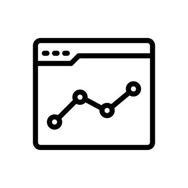 Saydam bir arkaplan üzerinde web sayfası vektör illüstrasyonu. Konsept ve grafik tasarımı için ince çizgi simgesi..
