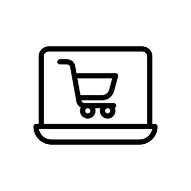 Şeffaf bir arkaplan üzerinde çevrimiçi vektör illüstrasyonu. Konsept ve grafik tasarım için ince çizgi simgesi..