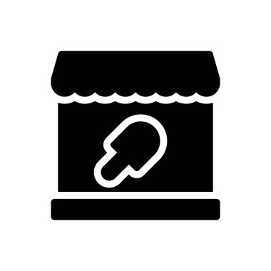 Saydam bir arkaplan üzerindeki icecream vektör çizimi. Konsept ve grafik tasarımı için en iyi kalite sembolleri.. 