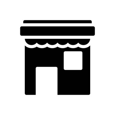 Şeffaf bir arkaplanda mağaza vektör çizimi. Konsept ve grafik tasarım simgeleri için kaliteli semboller..