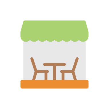 Şeffaf bir arkaplan üzerinde cafe vektör illüstrasyonu. Konsept ve grafik tasarımı için prim kalite simgeleri.. 