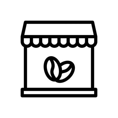 Şeffaf bir arkaplanda kahve vektörü çizimi. Konsept ve grafik tasarım için ince çizgi simgesi.. 