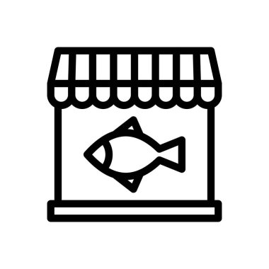 Şeffaf bir arkaplanda balık vektör çizimi. Konsept ve grafik tasarım için ince çizgi simgesi..