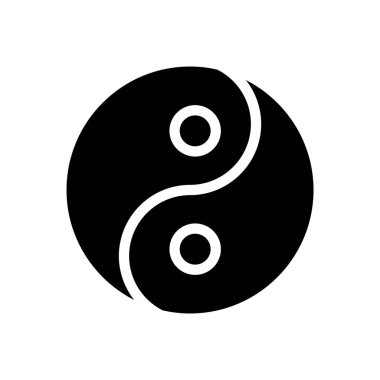 Şeffaf bir arkaplan üzerinde Yin Yang vektör çizimi. Konsept ve grafik tasarım simgesi..