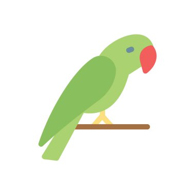 Saydam bir arkaplan üzerinde papağan vektör illüstrasyonu. Konsept ve grafik tasarımı için prim kalite simgeleri.. 