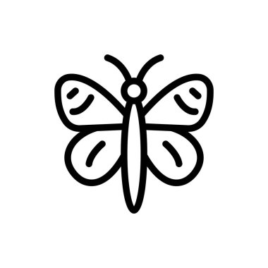 Saydam bir arkaplan üzerinde kelebek vektör çizimi. Premium kalite semboller. Konsept ve grafik tasarım için ince çizgi simgesi.