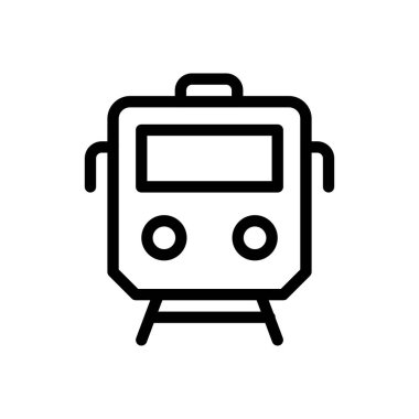 Şeffaf bir arkaplan üzerinde tren vektör çizimi. Premium kalite semboller. Konsept ve grafik tasarım için ince çizgi simgesi. 