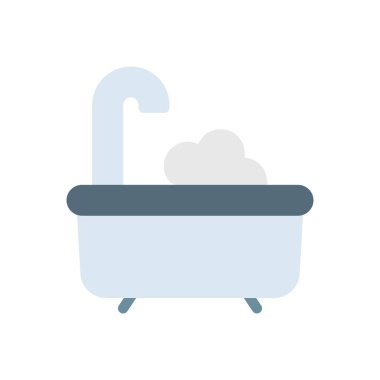 Saydam bir arkaplan üzerindeki banyo vektör çizimi. Konsept ve grafik tasarım için birinci sınıf kalite simgeler.. 