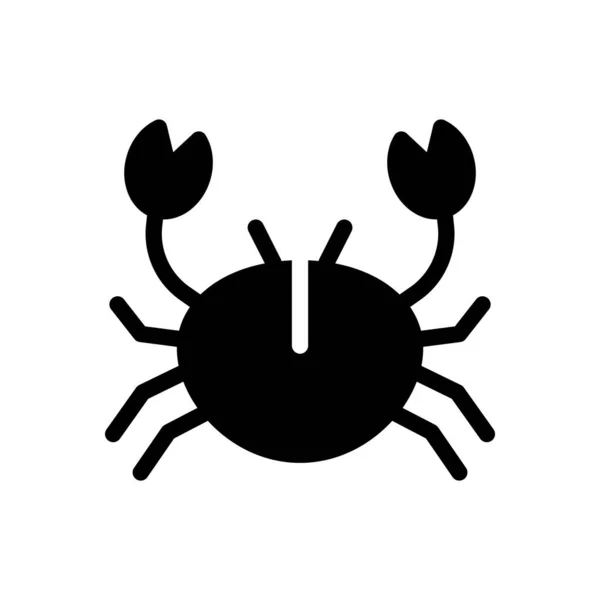 그라운드에서 Crab Vector Premium Quality Symbols Glyphs Icon Concept Graphic — 스톡 벡터