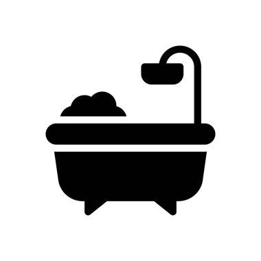 Şeffaf bir arkaplan üzerinde banyo vektörü çizimi. Konsept ve grafik tasarım simgeleri için kaliteli semboller..