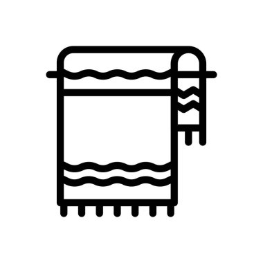 Şeffaf bir arkaplanda havlu vektör çizimi. Konsept ve grafik tasarım için ince çizgi simgesi..