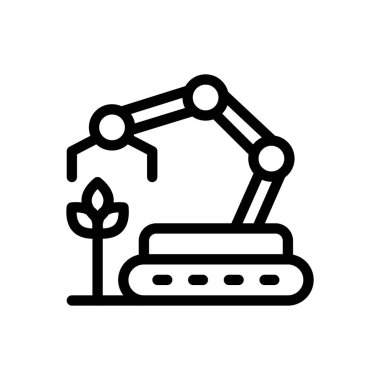 Şeffaf bir arkaplanda robot vektör çizimi. Premium kalite semboller. Konsept ve grafik tasarım için ince çizgi simgesi. 