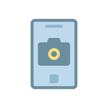 Şeffaf bir arkaplan üzerinde kamera vektör illüstrasyonu. Konsept ve grafik tasarım için birinci sınıf kalite simgeler.. 