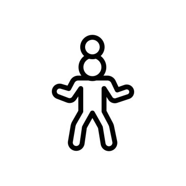 Şeffaf bir arkaplanda baş vektör illüstrasyonu. Konsept ve grafik tasarım için ince çizgi simgesi.. 