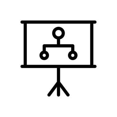 Şeffaf bir arkaplan üzerinde sunum vektörü çizimi. Konsept ve grafik tasarımı için ince çizgi simgesi..