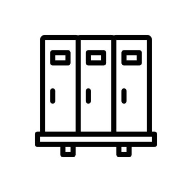 Saydam bir arkaplanda dolap vektör çizimi. Premium kalite semboller. Konsept ve grafik tasarım için ince çizgi simgesi. 