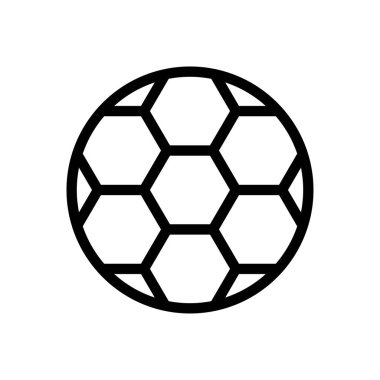 Saydam bir arkaplanda futbol vektör çizimi. Konsept ve grafik tasarım için ince çizgi simgesi..