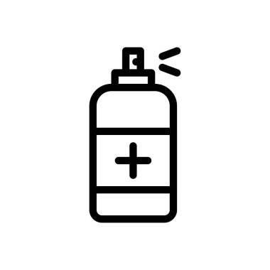 Şeffaf bir arkaplan üzerinde dezenfektan vektör çizimi. Konsept ve grafik tasarım için ince çizgi simgesi..