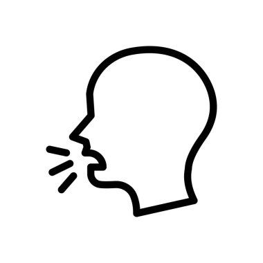 Şeffaf bir arkaplanda öksürük vektörü çizimi. Konsept ve grafik tasarımı için ince çizgi simgesi.. 